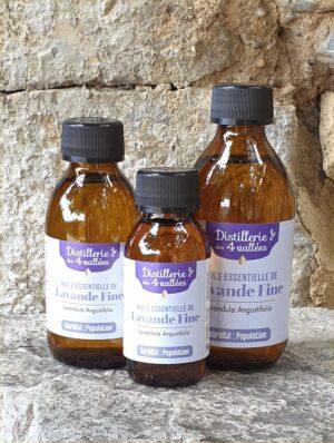 Flacons d'huiles essentielle de lavande fine de 90, 150 et 250 ml