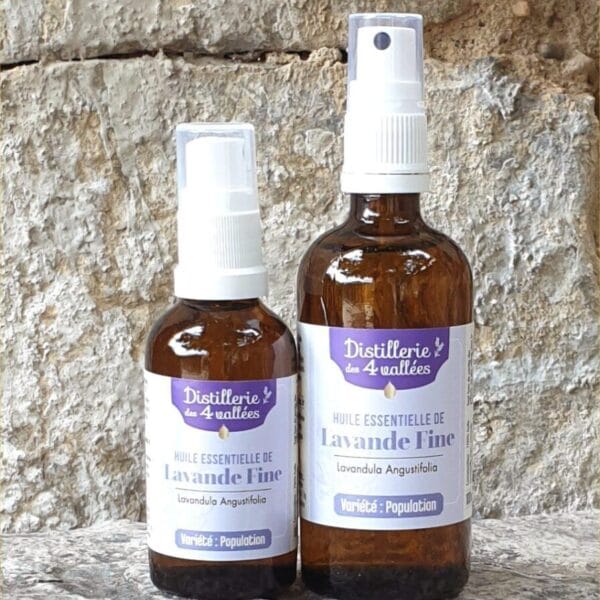 Flacons vaporisateurs d'huiles essentielle de lavande fine de 50 et 100 ml