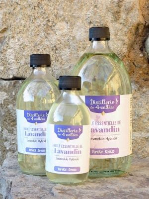 Huile essentielle de lavandin Grosso 3 flacons de 250 ml, 500 ml et 1 litre