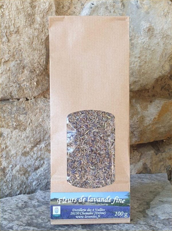 Sachet kraft de 100 g de fleurs de lavande