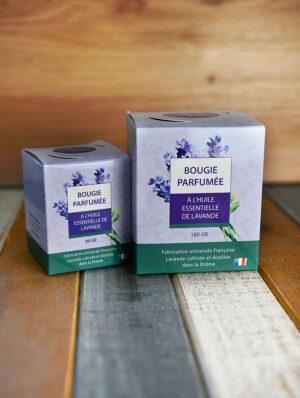 Bougie parfumée à l'huile essentielle de lavande
