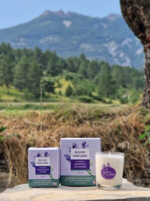 Bougie parfumée à l'huile essentielle de lavande
