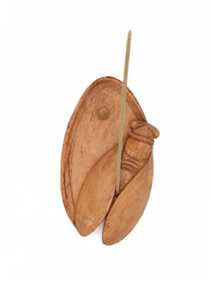Porte-encens plâtre peint et ciré - Ovale