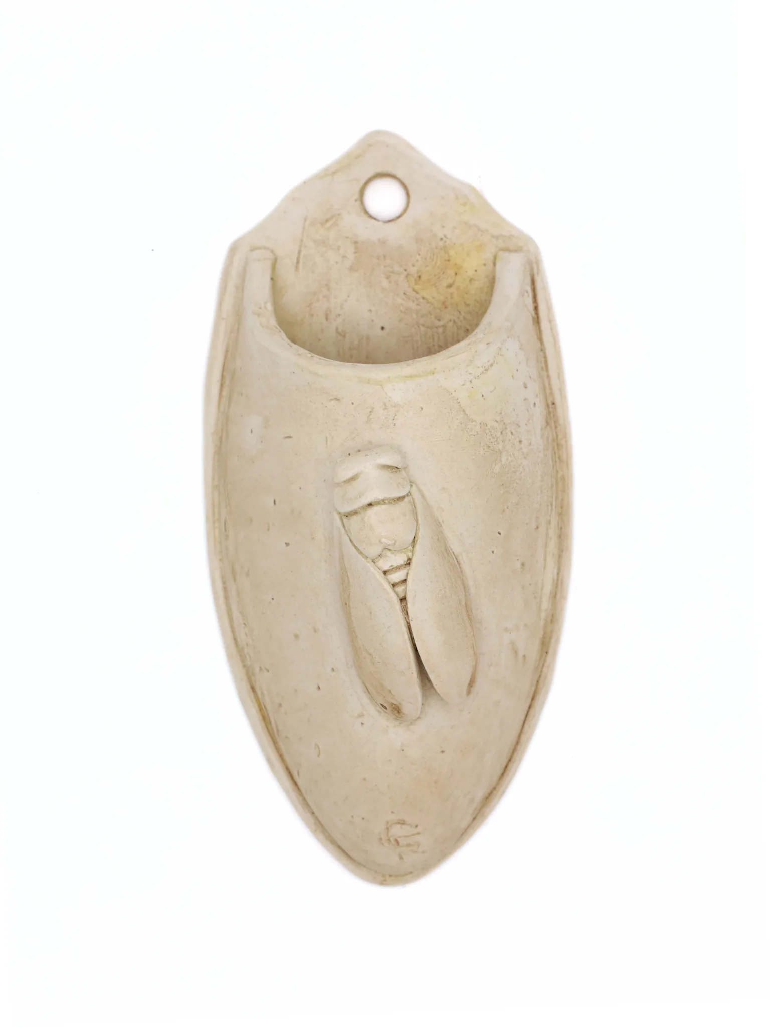 Soliflore plâtre peint et ciré