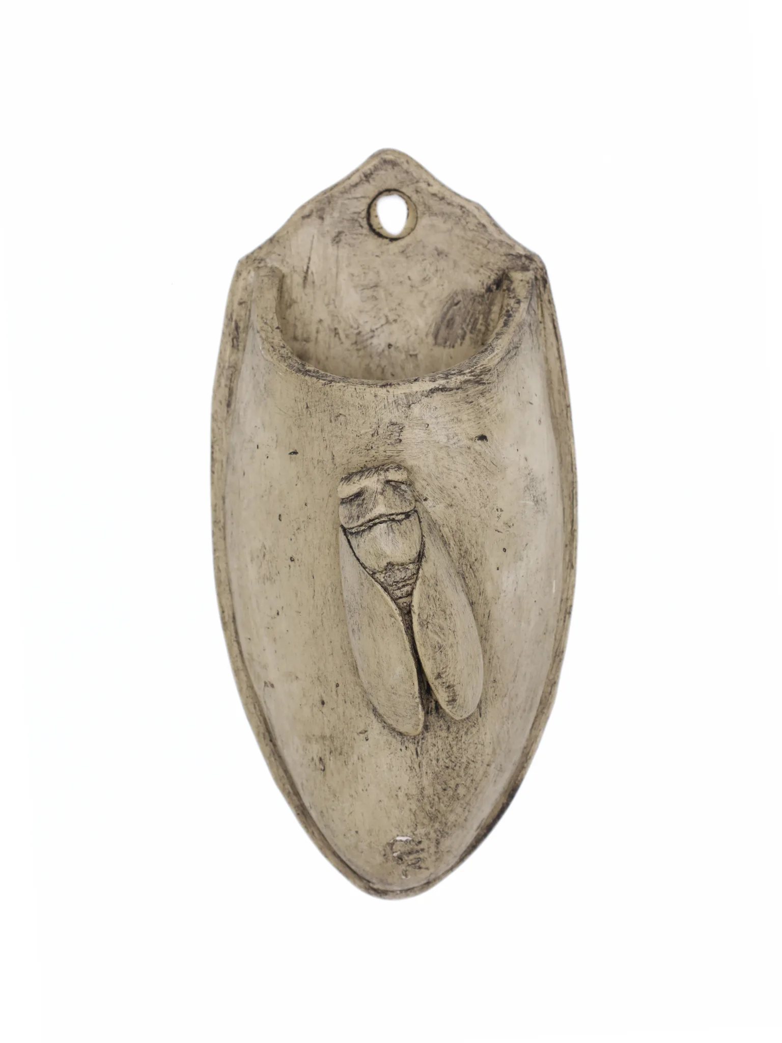 Soliflore plâtre peint et ciré