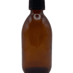 Flacon en verre jaune vide - Capsule noire