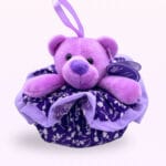 Aumônière Ourson fleurs lavande & lavandin