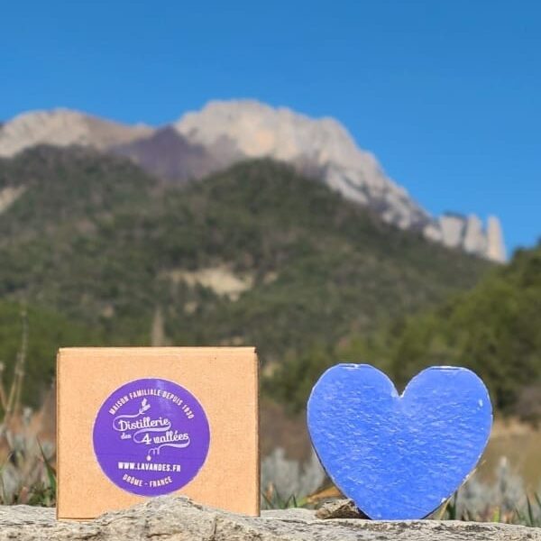 Savon cœur à la lavande 40 g en boite kraft