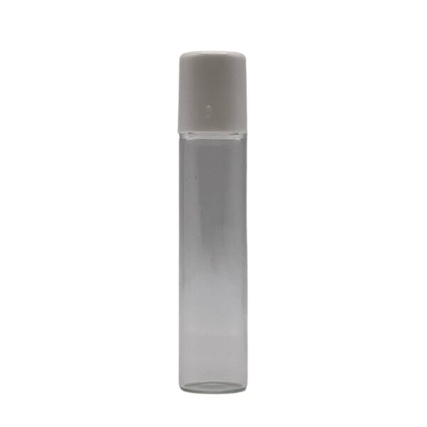 Roll-on en verre blanc vide avec bille et bouchon - 5 ml
