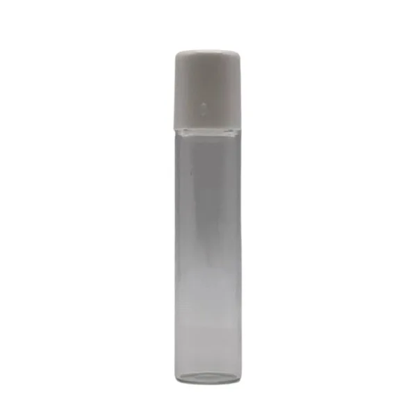 Roll-on en verre blanc vide avec bille et bouchon - 5 ml