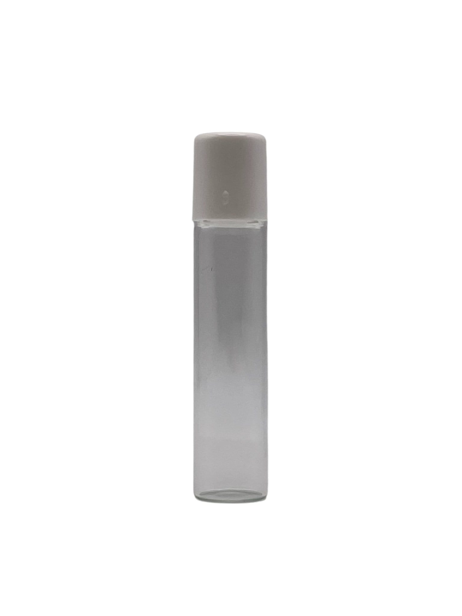 Roll-on en verre blanc vide avec bille et bouchon - 5 ml