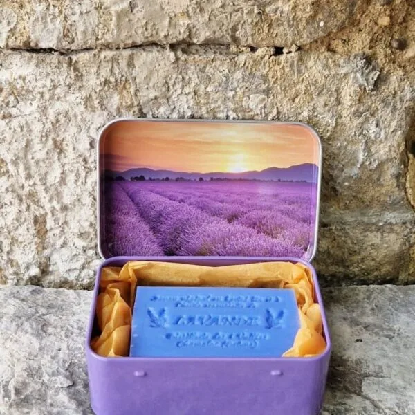 Boite savon à la lavande 125 g - Bleu