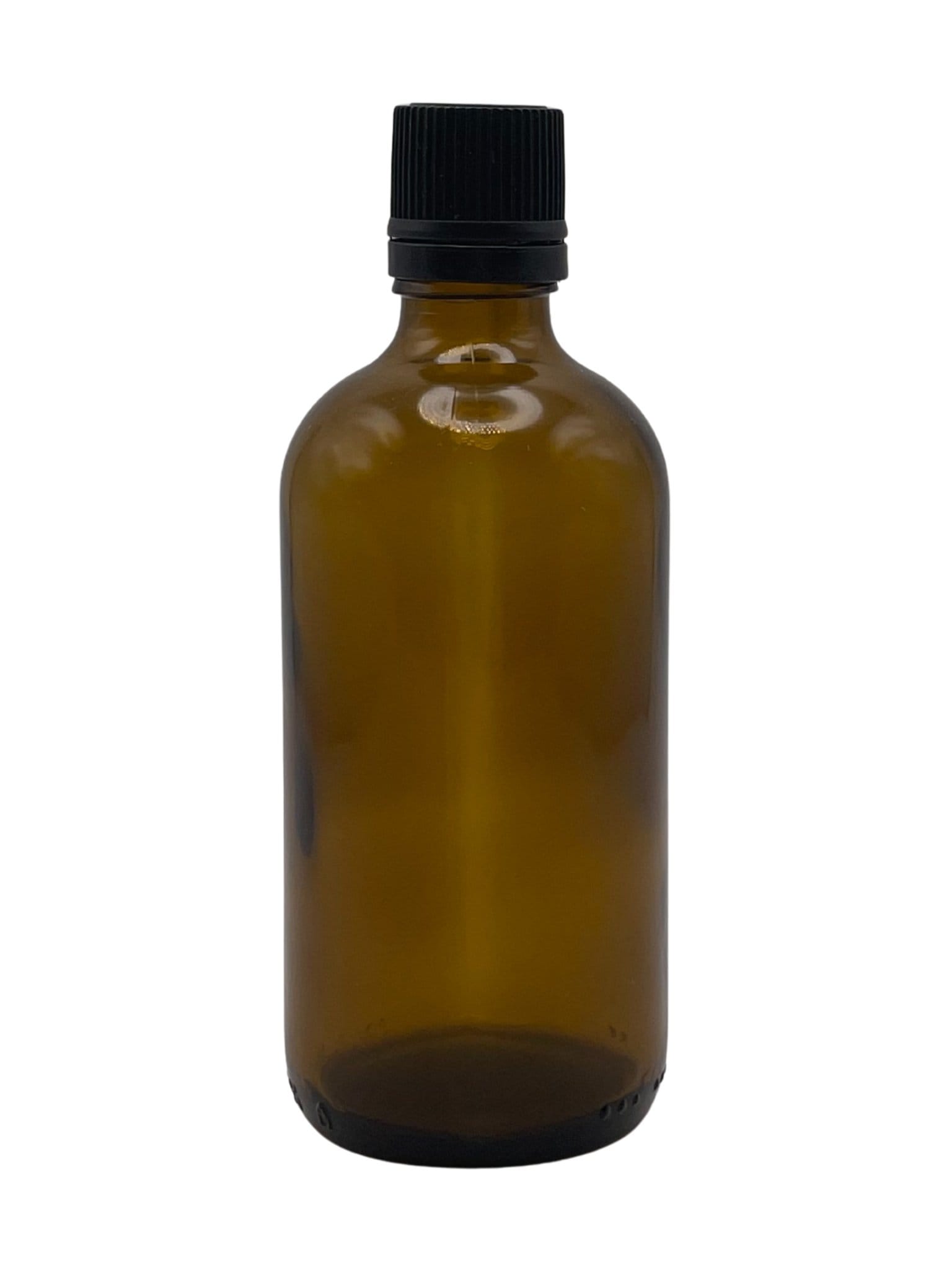 Flacon en verre jaune vide avec bouchon codigoutte, idéal pour conserver et doser huiles essentielles, disponible en 10 ml et 100 ml.