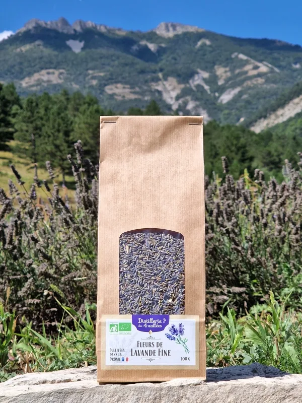 Sachet fleurs de lavande alimentaire Bio • 100 g kraft