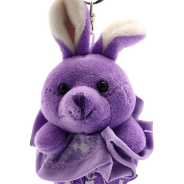 Sachet de fleurs de lavande forme porte-clefs.