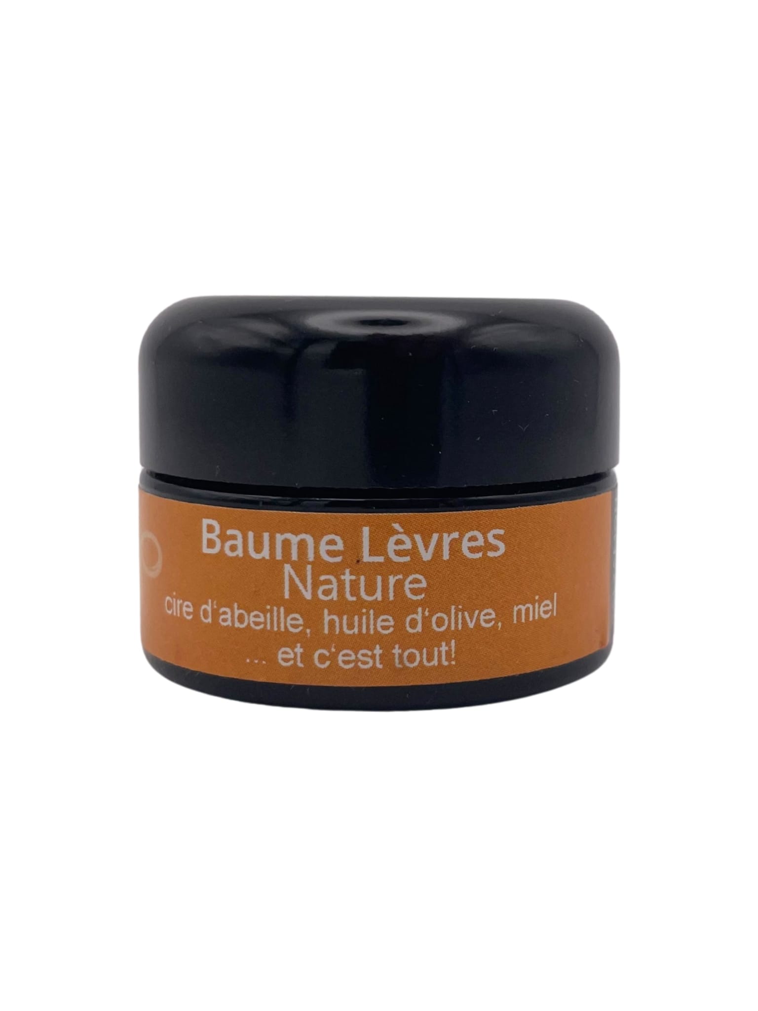 Baume lèvres nature cire d’abeille huile d’olive miel en pot, soin nourrissant protecteur.