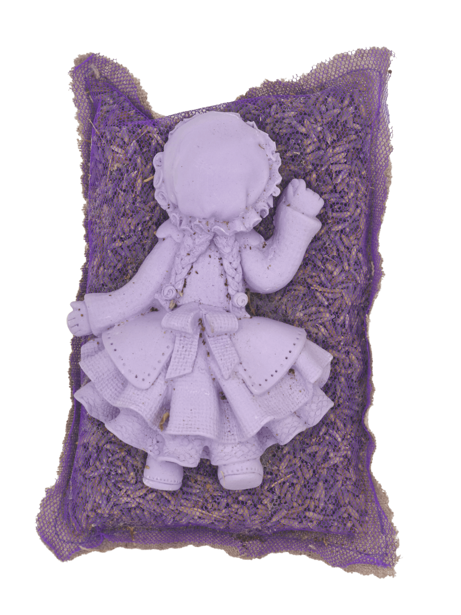 coussin figurine lavandin · sachet parfumé violet · parfum naturel pour tiroirs · fabrication locale