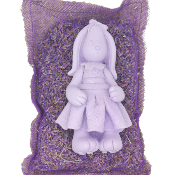 coussin figurine lavandin · sachet parfumé violet · parfum naturel pour tiroirs · fabrication locale