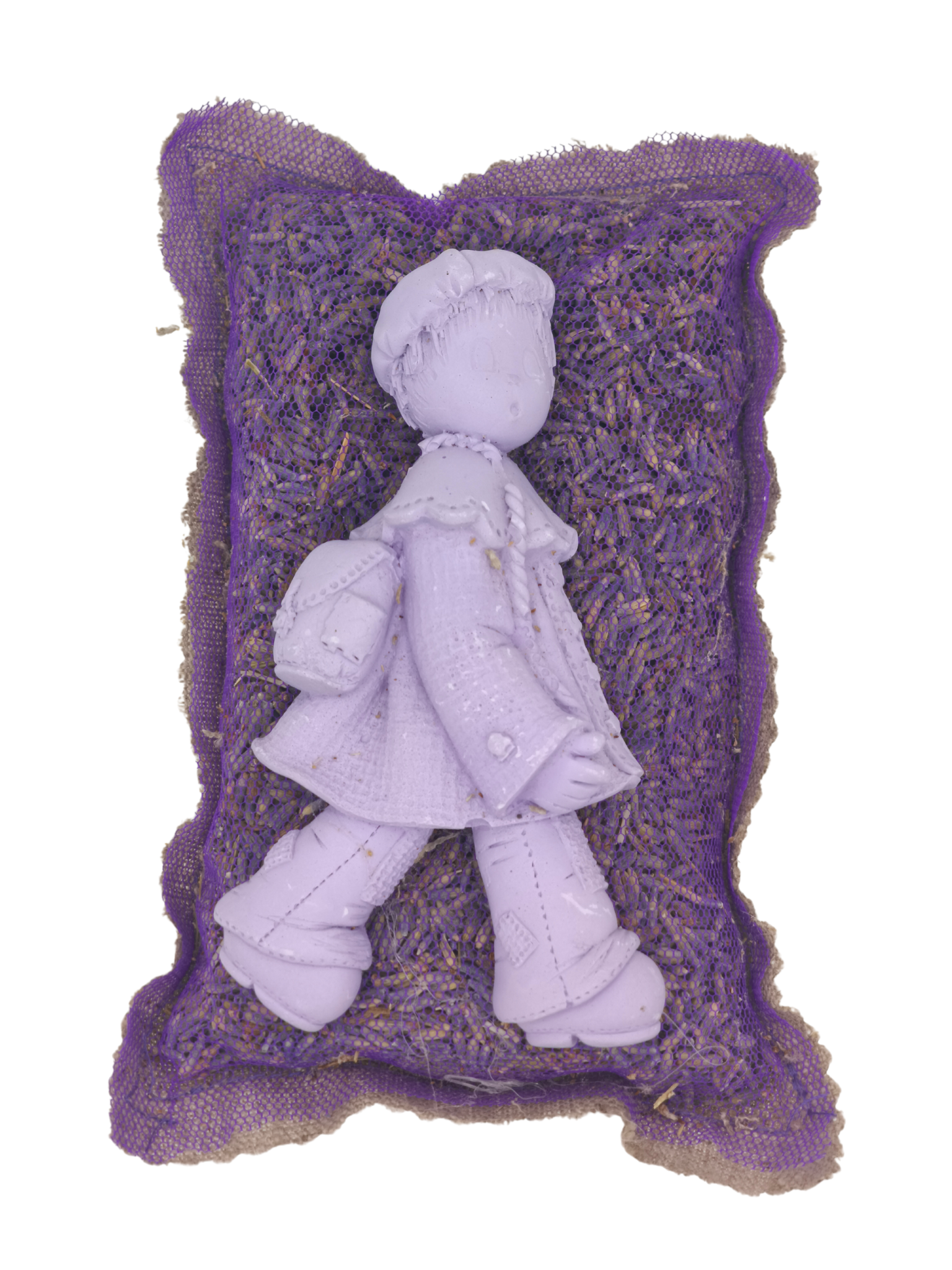 coussin figurine lavandin · sachet parfumé violet · parfum naturel pour tiroirs · fabrication locale