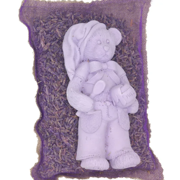 coussin figurine lavandin · sachet parfumé violet · parfum naturel pour tiroirs · fabrication locale