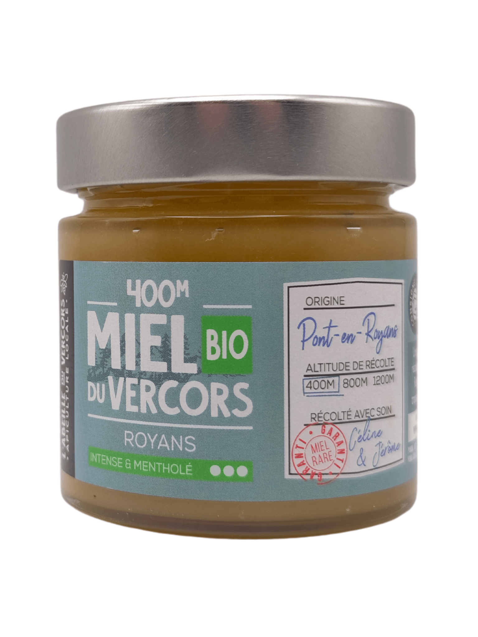 miel bio du Vercors · pot de miel 250 g/500 g · récolte locale et pot consigné · GAEC L’Abeille du Vercors, Pont-en-Royans