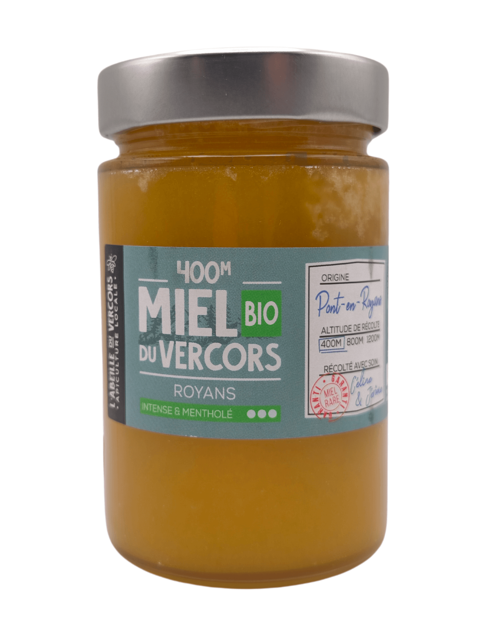 miel bio du Vercors · pot de miel 250 g/500 g · récolte locale et pot consigné · GAEC L’Abeille du Vercors, Pont-en-Royans