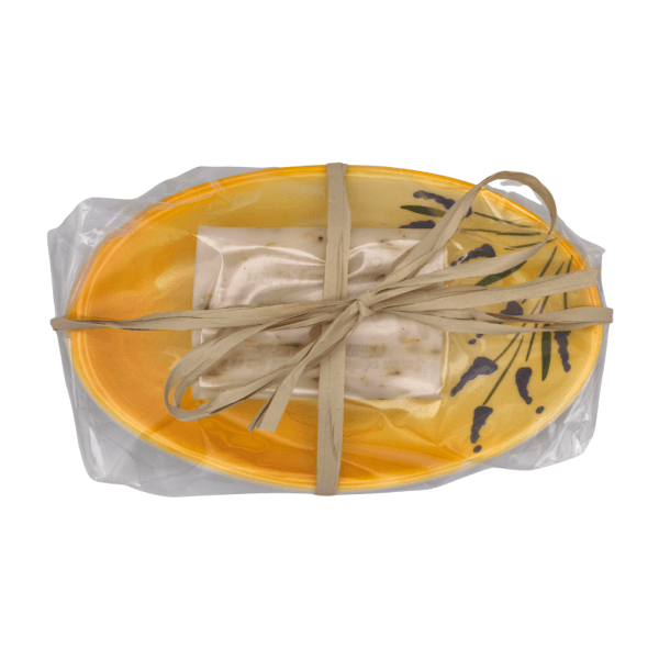 Texte alternatif image : porte-savon 125 g · accessoire salle de bain · fait durer le savon à la lavande