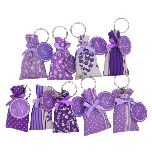 porte-clés lavandin Provence · sachet parfumé nomade · diffuse parfum floral frais · fabrication locale