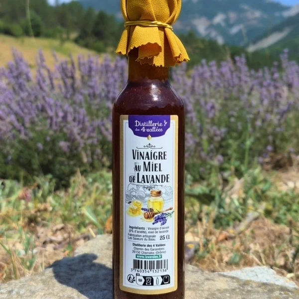 Bouteille de vinaigre au miel de lavande 25 cl, Distillerie des 4 Vallées