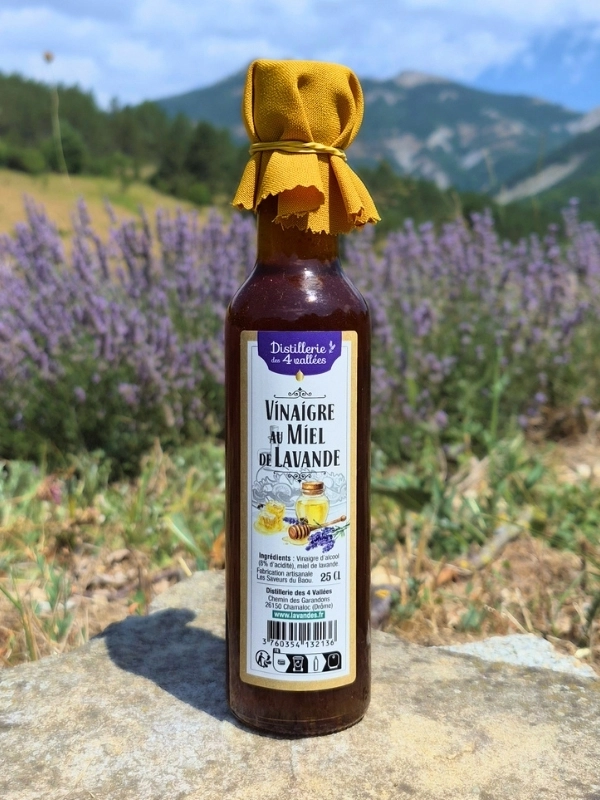 Bouteille de vinaigre au miel de lavande 25 cl, Distillerie des 4 Vallées