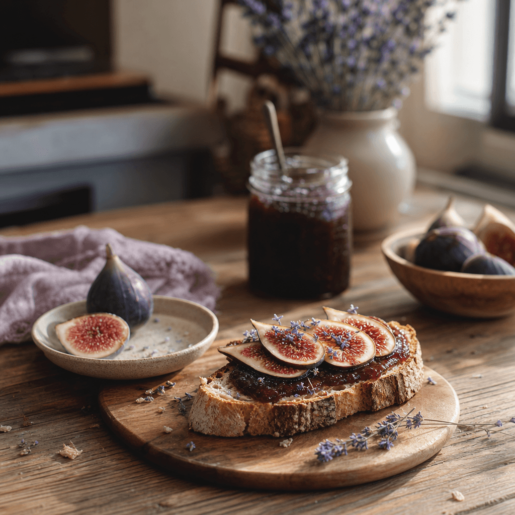 Tartine de Confiture de Figue et Fleurs de Lavande : Une Douceur Provençale à Savourer
