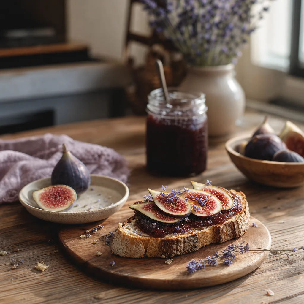 Tartine de Confiture de Figue et Fleurs de Lavande : Une Douceur Provençale à Savourer