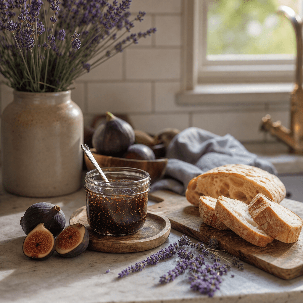 Tartine de Confiture de Figue et Fleurs de Lavande: Une Douceur Provençale à Savourer