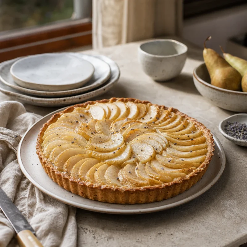 Tarte sablée à la lavande vrac et aux poires : la recette provençale simple et parfumée