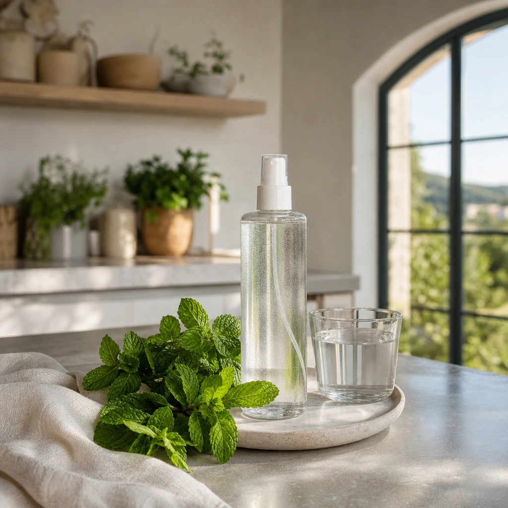 Huile essentielle menthe poivrée : comment obtenir un hydrolat doux et l’utiliser pour le soin du visage, la bouche et les gestes du quotidien