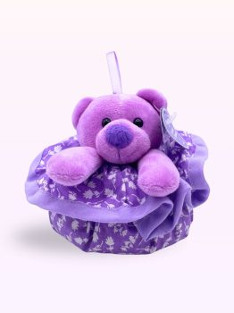 ourson Fleurs de lavande parme